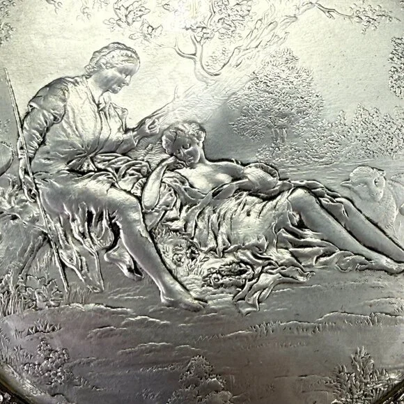 Vintage PNCW Silverplate Covered Divided Glass Relish Tray - Picture 2 of 14